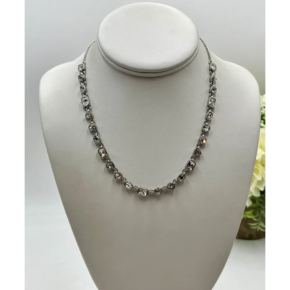J. Crew Crystal Station Bezel Set‎ Oval round Pear Cut Multi-shape Necklace New